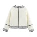 Fashionable Simple Embroidered Decorative Open-Front Sleeveless Women's Jacket