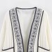 Fashionable Simple Embroidered Decorative Open-Front Sleeveless Women's Jacket