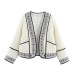 Fashionable Simple Embroidered Decorative Open-Front Sleeveless Women's Jacket