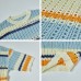 Retro Hollow Out Color Block Stripe Round Neck Short Sleeve T-Shirt Men's Loose Casual Design Couple Top