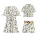 Fashionable Hollow-out Embroidered Dress with Short Pants  Style Women's Clothing