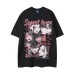 Retro Couple Cartoon Comic Print Short Sleeve T-Shirt Men's Summer Loose Casual Versatile Couple Top