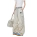 Grid splicing workwear quick drying paratrooper pants versatile wide leg pants
