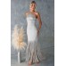 Solid color off shoulder fringe tight fitting hip hugging dress