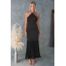 Solid color off shoulder fringe tight fitting hip hugging dress