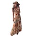 Vintage Bohemian Print Strapless Dress