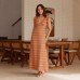 V-neck Textured Dress with French Retro Style