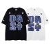 Retro Denim Patch Embroidered Badge Short Sleeve T-Shirt Men's Oversize Casual Pure Cotton Couple Top