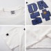Retro Denim Patch Embroidered Badge Short Sleeve T-Shirt Men's Oversize Casual Pure Cotton Couple Top