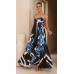 Printed large swing suspender dress