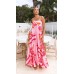 Printed large swing suspender dress