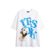 Dog letter printed loose short sleeves for men and women