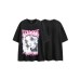 Wash and make old oil paintings printed figures loose short sleeves