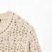 Spring New  Style Round Neck Solid Color Women's Unique Design Knitwear