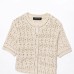 Spring New  Style Round Neck Solid Color Women's Unique Design Knitwear