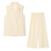 Elegant Sleeveless Top and Wide-Leg Pants Set with Style Design