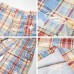 Letter Embroidery Plaid Long Pants