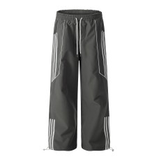 Drawstring striped sports pants