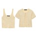 Elegant Design Strap Top Knit Set with Charm