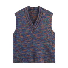 Style Women's Fashion Casual Sleeveless V-neck Short Knit Top