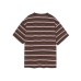 Smiling Embroidered Color blocked Stripe Loose Round Neck Short Sleeve Smiling Embroidered Color blocked Stripe Loose Round Neck Short Sleeve
