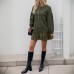 Long sleeved solid color patchwork hoodie dress