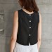 Linen Vest Front and Back Wearable Crop Top Design Sense Women's Sleeveless Loose Waistcoat