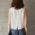 Linen Vest Front and Back Wearable Crop Top Design Sense Women's Sleeveless Loose Waistcoat