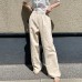 Cotton Linen High-Waist Drawstring Elastic Waist Casual Pants Women Loose Ankle-Length Trousers Summer New Breathable Slimming Straight Leg Pants