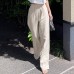 Cotton Linen High-Waist Drawstring Elastic Waist Casual Pants Women Loose Ankle-Length Trousers Summer New Breathable Slimming Straight Leg Pants