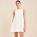 Elegant Pure Linen Dress Women's New Solid Color Simple Sleeveless Tank Dress Casual Commuting Round Neck Dress Summer