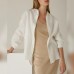 High-end Pure Linen Shirt Women's Spring and Summer Sunscreen Cardigan Loose Top Casual Cross-border Commuting Turn-down Collar Blouse