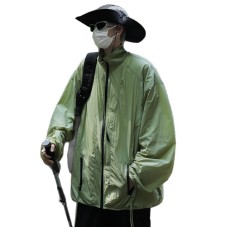 Simple solid color stand up collar casual outdoor ice silk wrinkle sunscreen clothes