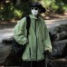 Simple solid color stand up collar casual outdoor ice silk wrinkle sunscreen clothes