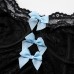 Lace sexy contrasting butterfly bow fishbone small suspender