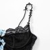 Lace sexy contrasting butterfly bow fishbone small suspender