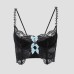 Lace sexy contrasting butterfly bow fishbone small suspender