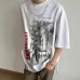 Basketball Boy  Decorated Design Short Sleeve T-Shirt Men's Street Loose Casual Top