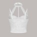 Lace hollow out spicy girl top with neck strap