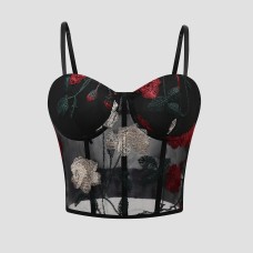 Flower embroidery suspender Flower embroidery suspender