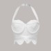Sexy Lace Eyelash Fringe Underwire Design Strapless Halter Top