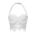Sexy Lace Eyelash Fringe Underwire Design Strapless Halter Top