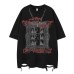 Streetwear Hip-Hop Dark Style Design Necklace Short Sleeve T-Shirt Unisex Loose CasualCouple Top