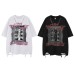 Streetwear Hip-Hop Dark Style Design Necklace Short Sleeve T-Shirt Unisex Loose CasualCouple Top