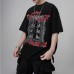 Streetwear Hip-Hop Dark Style Design Necklace Short Sleeve T-Shirt Unisex Loose CasualCouple Top