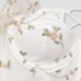 Embroidered patchwork perspective mesh low cut steel ring fishbone long sleeved top