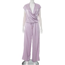 Elegant Solid Color Satin Drawstring Comfortable Casual Set for Women Elegant Solid Color Satin Drawstring Comfortable Casual Set for Women