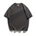 Structural splicing solid color loose small collar short sleeved T