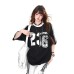 Retro letter printed short sleeved loose round neck top jersey