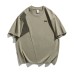 Color blocking splicing label design for loose casual short sleeves